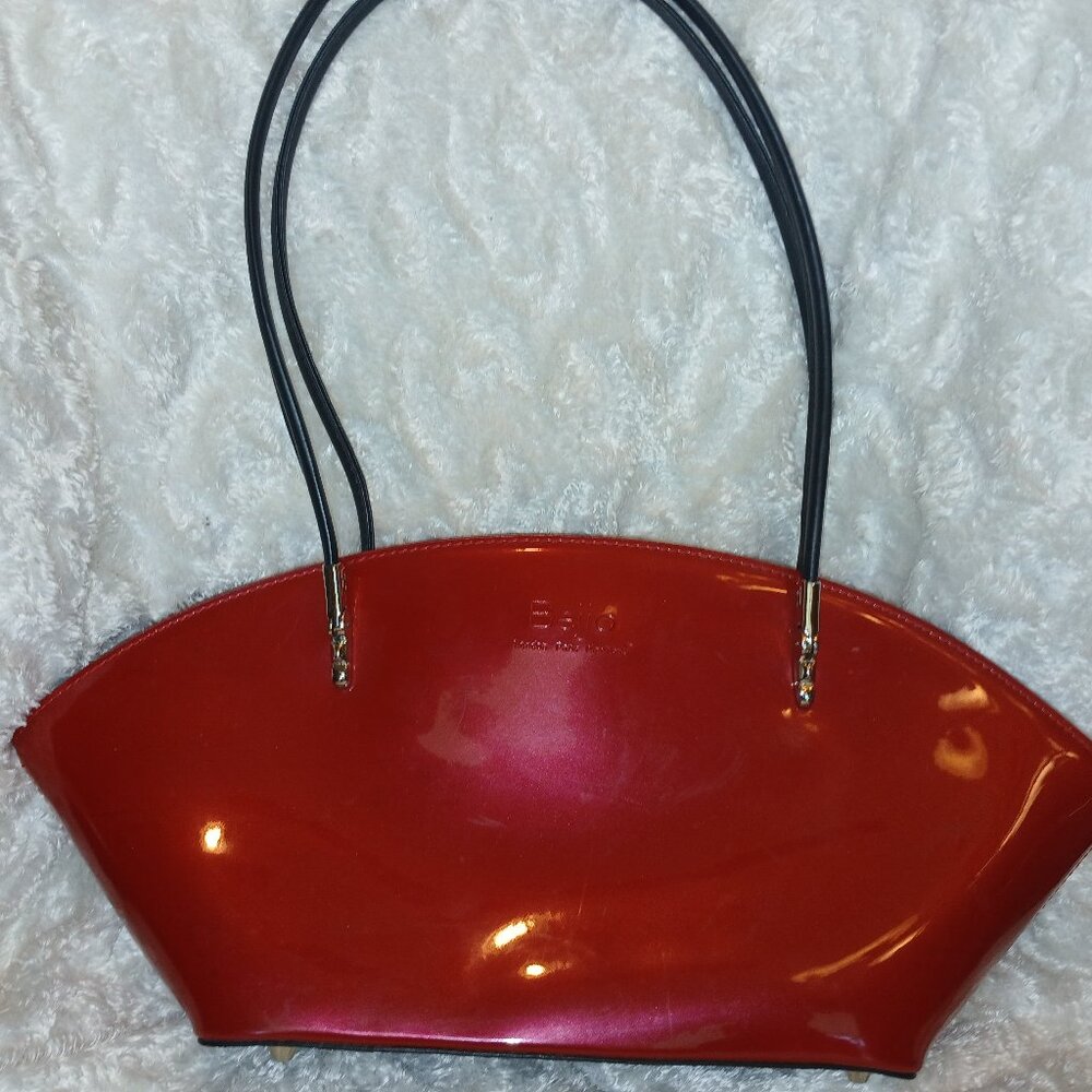 Beijo Classic Lip Stick Red Purse Handbag Bucket Shoulder